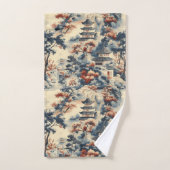 Serene pagodes in een bergachtig landschap bad handdoek (Handdoek)