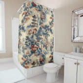 Serene pagodes in een bergachtig landschap douchegordijn (In situ)