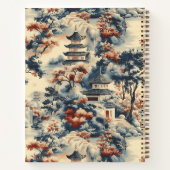 Serene pagodes in een bergachtig landschap notitieboek (Achterkant)
