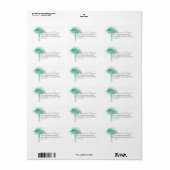 Serene Palm Tree Waterverf | Adres Etiket (Full Sheet)