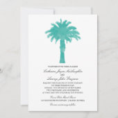 Serene Palm Tree Waterverf | Bruiloft Kaart (Voorkant)