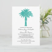 Serene Palm Tree Waterverf | Bruiloft Kaart (Staand voorkant)
