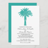 Serene Palm Tree Waterverf | Bruiloft Kaart (Voorkant / Achterkant)