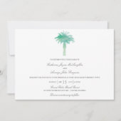 Serene Palm Tree Waterverf | Bruiloft Kaart (Voorkant)