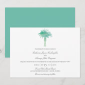 Serene Palm Tree Waterverf | Bruiloft Kaart (Voorkant / Achterkant)