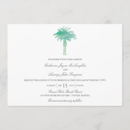 Serene Palm Tree Waterverf | Bruiloft Kaart