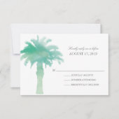 Serene Palm Tree Waterverf | Bruiloft RSVP (Voorkant)