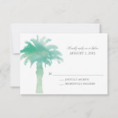 Serene Palm Tree Waterverf | Bruiloft RSVP (Voorkant)