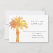 Serene Palm Tree Waterverf | Bruiloft RSVP (Voorkant)