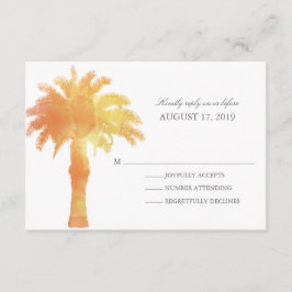 Serene Palm Tree Waterverf | Bruiloft RSVP Kaartje