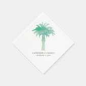 Serene Palm Tree Waterverf | Bruiloft Servet (Hoek)