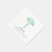 Serene Palm Tree Waterverf | Bruiloft Servetten (Hoek)