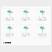 Serene Palm Tree Waterverf | Dank u Vierkante Sticker (Vel)