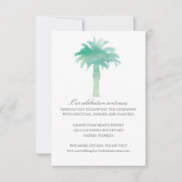 Serene Palm Tree Waterverf | Ontvangst Kaart