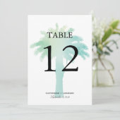 Serene Palm Tree Waterverf | Tabelnummer Kaart (Staand voorkant)