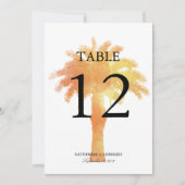 Serene Palm Tree Waterverf | Tabelnummer Kaart (Voorkant)