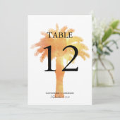 Serene Palm Tree Waterverf | Tabelnummer Kaart (Staand voorkant)