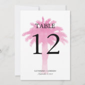Serene Palm Tree Waterverf | Tabelnummer Kaart (Achterkant)