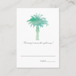 Serene Palm Tree Waterverf | Zitplaatsen Kaart Plaatskaartje