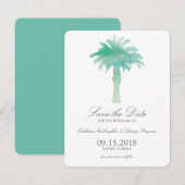 Serene Palmboom Aquarel | Bewaar de datum Save The Date (Voorkant / Achterkant)