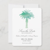 Serene Palmboom Aquarel | Bewaar de datum Save The Date (Voorkant)