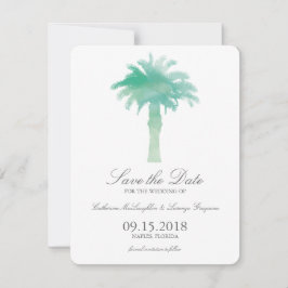 Serene Palmboom Aquarel | Bewaar de datum Save The Date