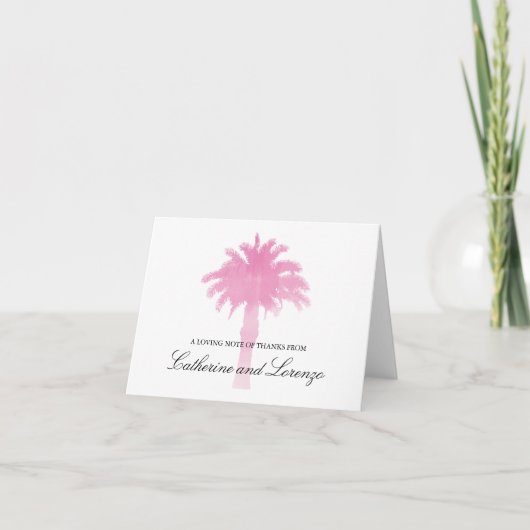 Serene Palmboom Aquarel | Dank je wel Bedankkaart (Voorkant)