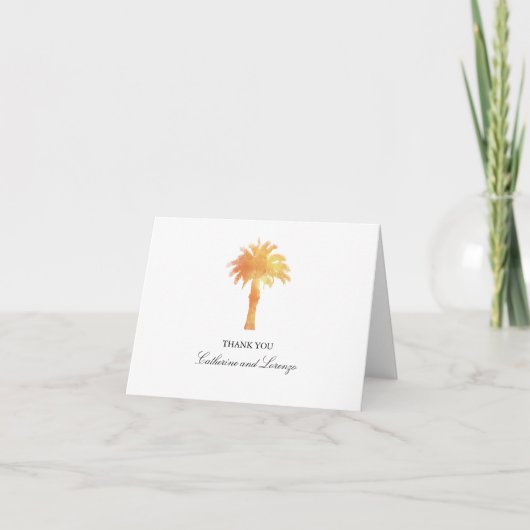 Serene Palmboom Aquarel | Dank U Bedankkaart (Voorkant)