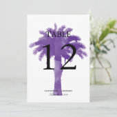 Serene palmboom Paarse Waterverf | Tabelnummer Kaart (Staand voorkant)