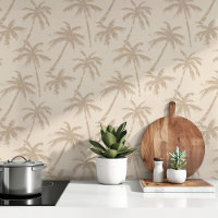 Serene Palmen Beige & Cream Minimalist
