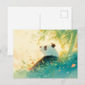 Serene Panda in Zonnig Bamboebos Briefkaart (Voorkant / Achterkant)