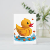 Serene Papercut Rubber Duck Briefkaart (Staand voorkant)