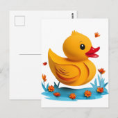 Serene Papercut Rubber Duck Briefkaart (Voorkant / Achterkant)