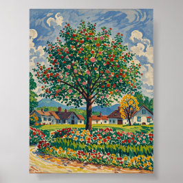 Serene Park Scene in het vroege voorjaar, Natuur l Poster