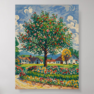 Serene Park Scene in het vroege voorjaar, Natuur l Poster