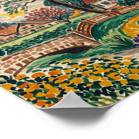 Serene Park Scene in het vroege voorjaar Poster (Hoek)