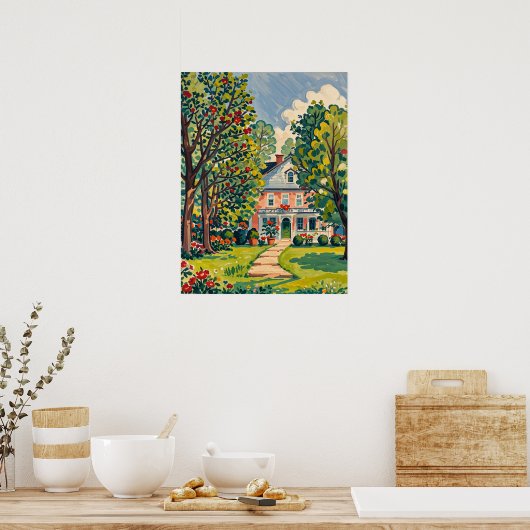 Serene Park Scene in het vroege voorjaar Poster (Keuken)