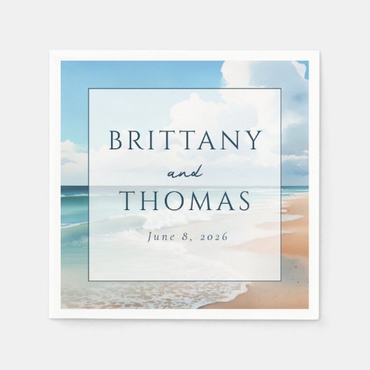 Serene Pastel Beach Waves Servet (Voorkant)