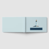 Serene Pastel Blue Lighthouse Illustration Gastenboek (Volledig)