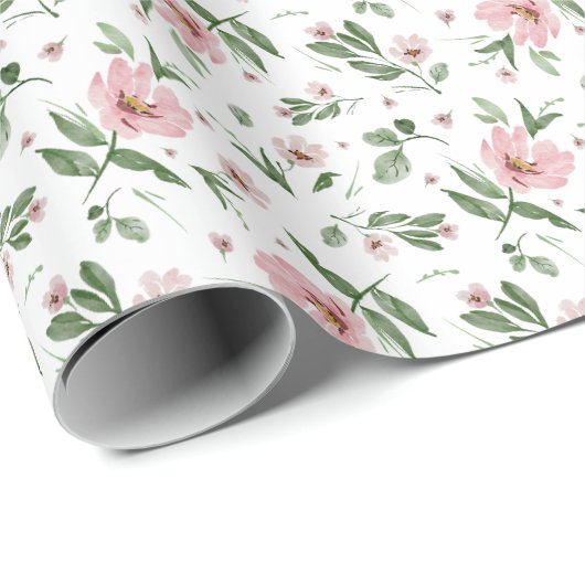 Serene Pastel Bouquet Cadeaupapier (Rol Hoek)