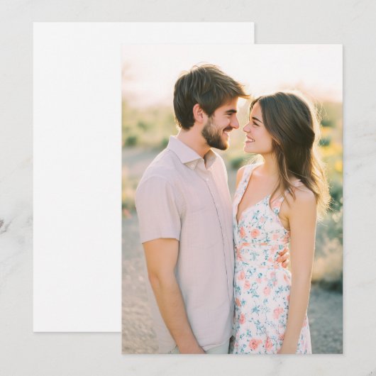 Serene Pastel Floral Photo Kaart (Voorkant / Achterkant)