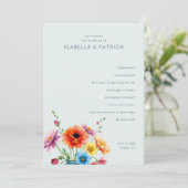 Serene Pastel Floral Wedding Ceremony Programmakaart (Staand voorkant)