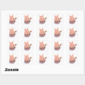Serene Pastel Illustration Vierkante Sticker (Vel)