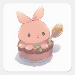 Serene Pastel Illustration Vierkante Sticker
