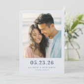 Serene Pastel Romantische Foto Save The Date (Staand voorkant)