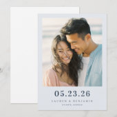 Serene Pastel Romantische Foto Save The Date (Voorkant / Achterkant)