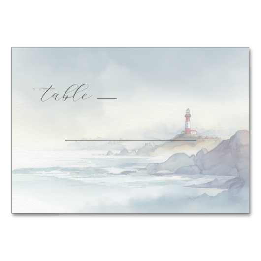 Serene Pastel Watercolor Lighthouse Kaart (Voorkant)