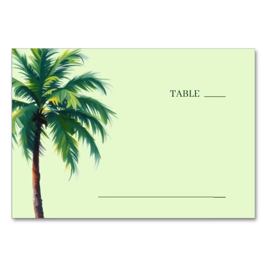 Serene Pastel Waterverf Palmboom Kaart (Voorkant)