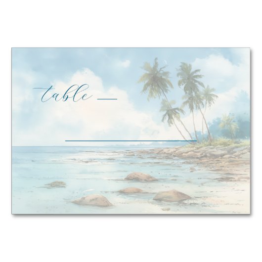Serene Pastel Waterverf Strand Scene Kaart (Voorkant)