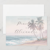 Serene Pastel Waterverf Strandgolven Kaart (Voorkant / Achterkant)